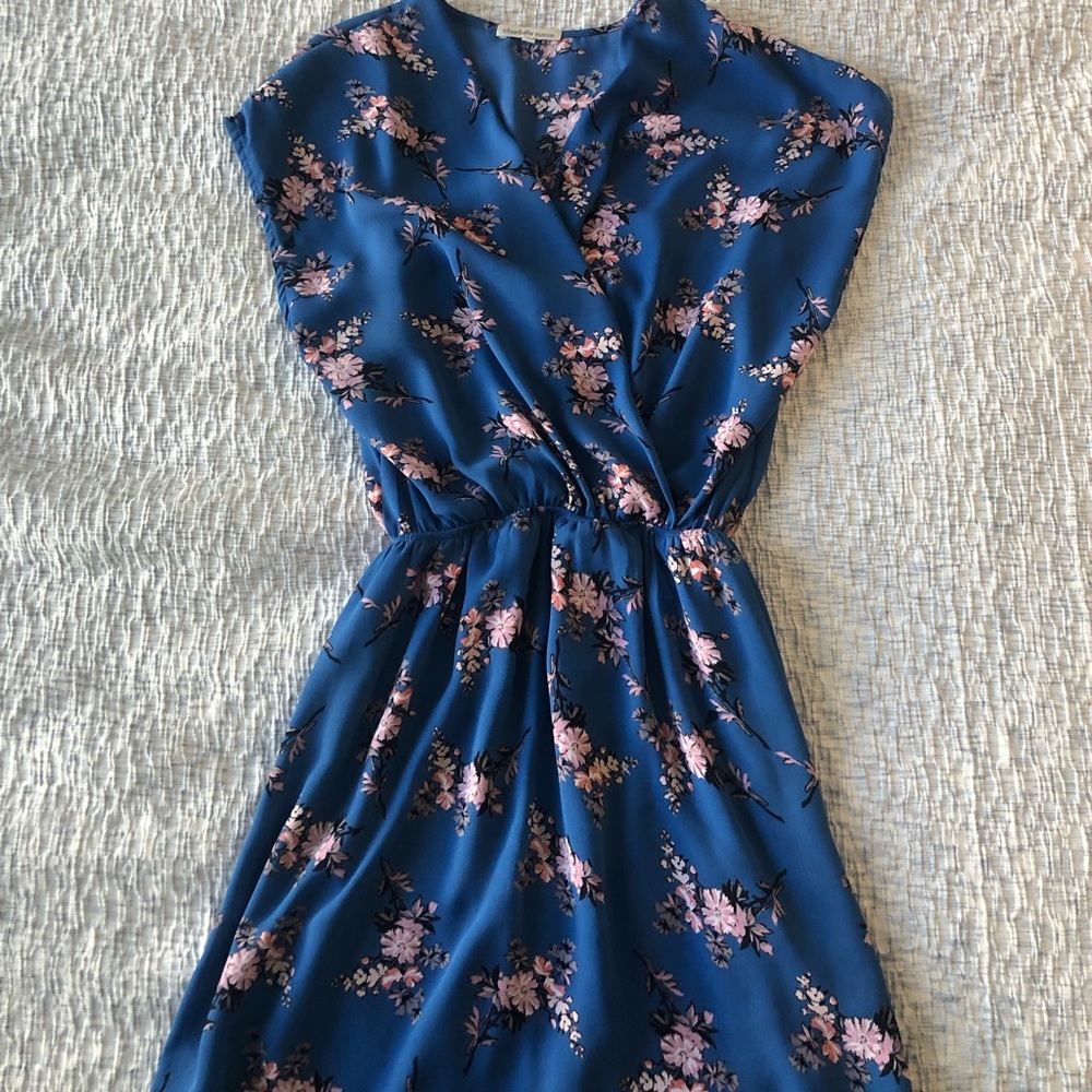 Blue Floral Print Dress